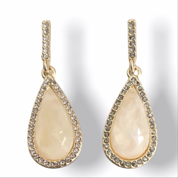 Gold rhinestone drop earrings - Karen Kane - Picture 2 of 5